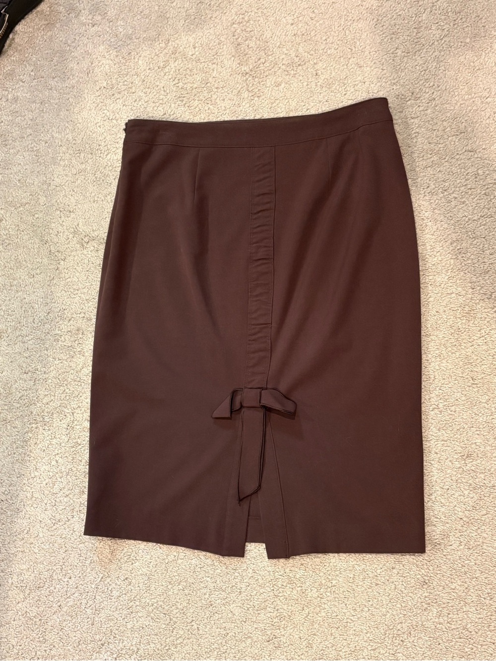 Moda International Women’s Brown Pencil Skirt with Back Bow Detail Size 8